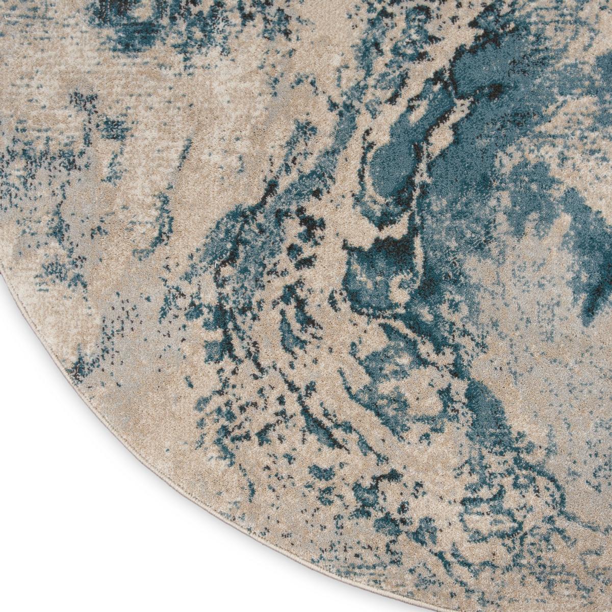 Maxell Abstract Circle Rugs MAE08 by Nourison in Ivory Teal160x160cm – image 3