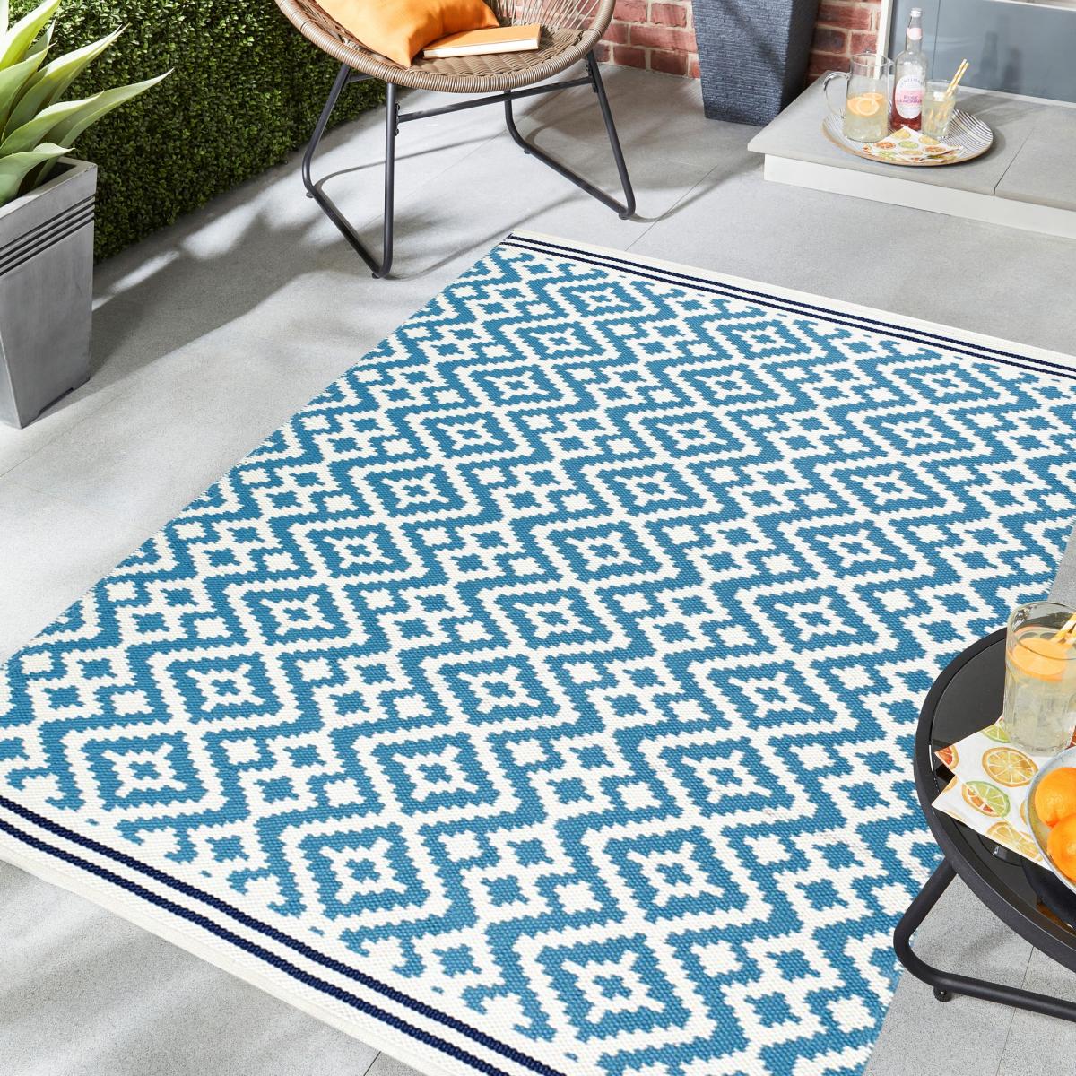 Aztec Geometric Outdoor Rugs in Blue Navy200x290cm – image 2