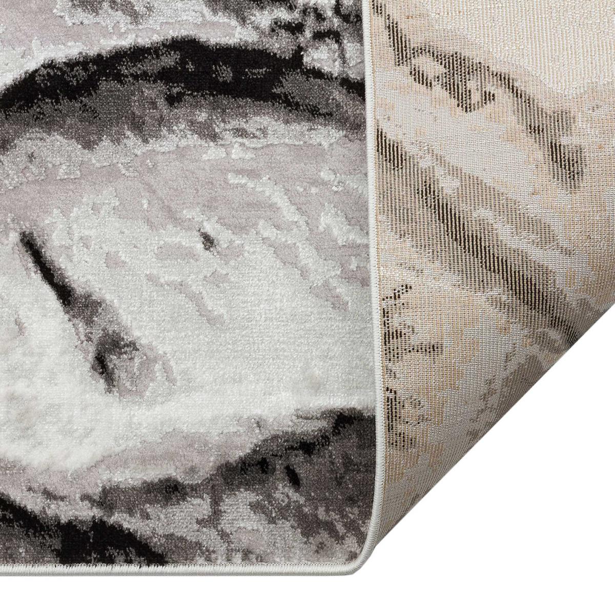 Blaze BLZ04 Abstract Marble Runner Rugs in Silver Grey&nbsp;80x240cm – image 3