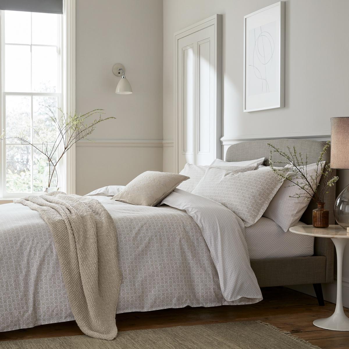 Thea Organic Cotton Bedding Duvet Cover and Pillowcase By Murmur in Linen Beige 230x220cm – image 2