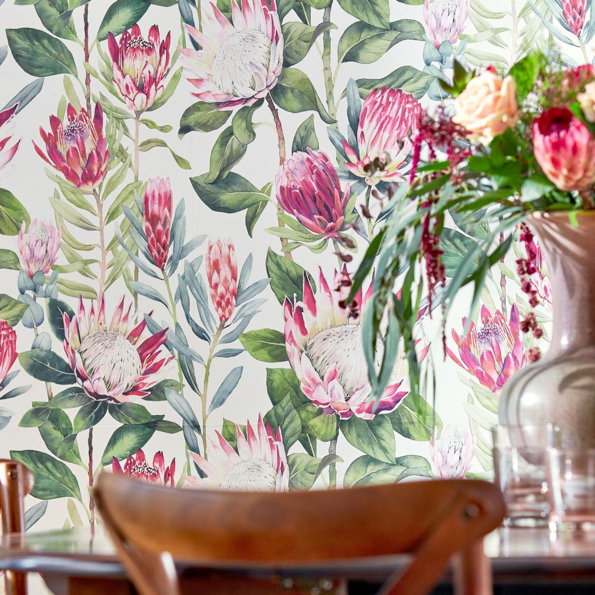 King Protea Wallpaper 216646 by Sanderson in Rhodera Cream Roll – image 2