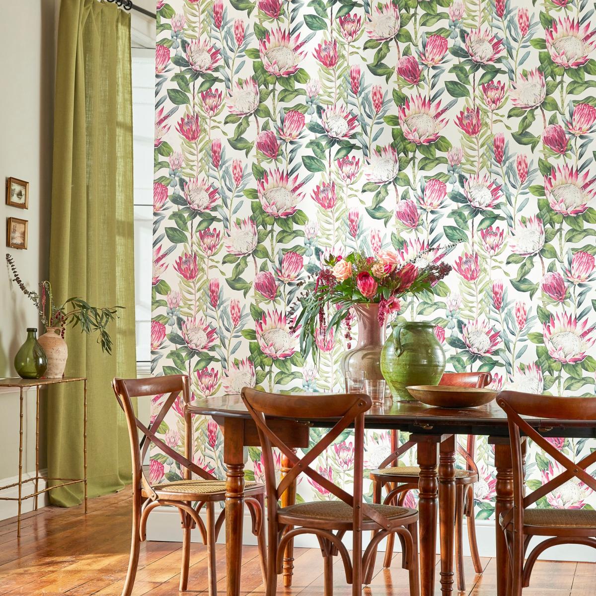 King Protea Wallpaper 216646 by Sanderson in Rhodera Cream Roll – image 1