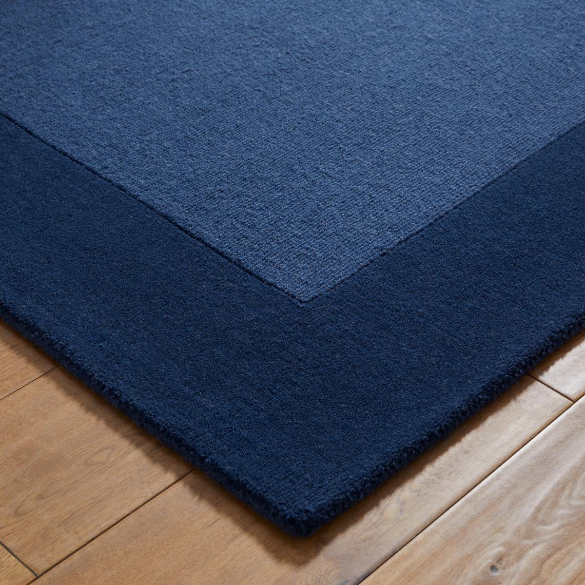 Colours Bordered Wool Rug in Navy Blue120x170cm – image 2