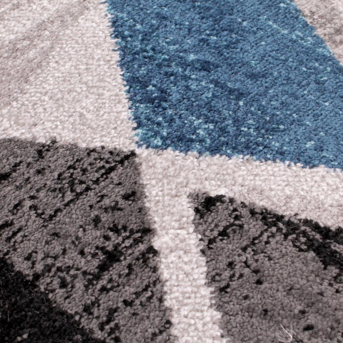 Spirit Abstract Geometric Rugs in Navy Blue – image 2