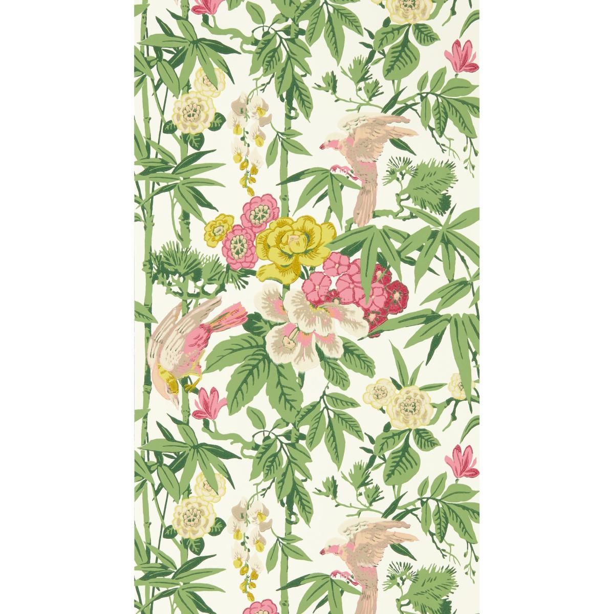 Bamboo & Birds Wallpaper 217130 by Sanderson in Scallion Green&nbsp;Roll – image 5