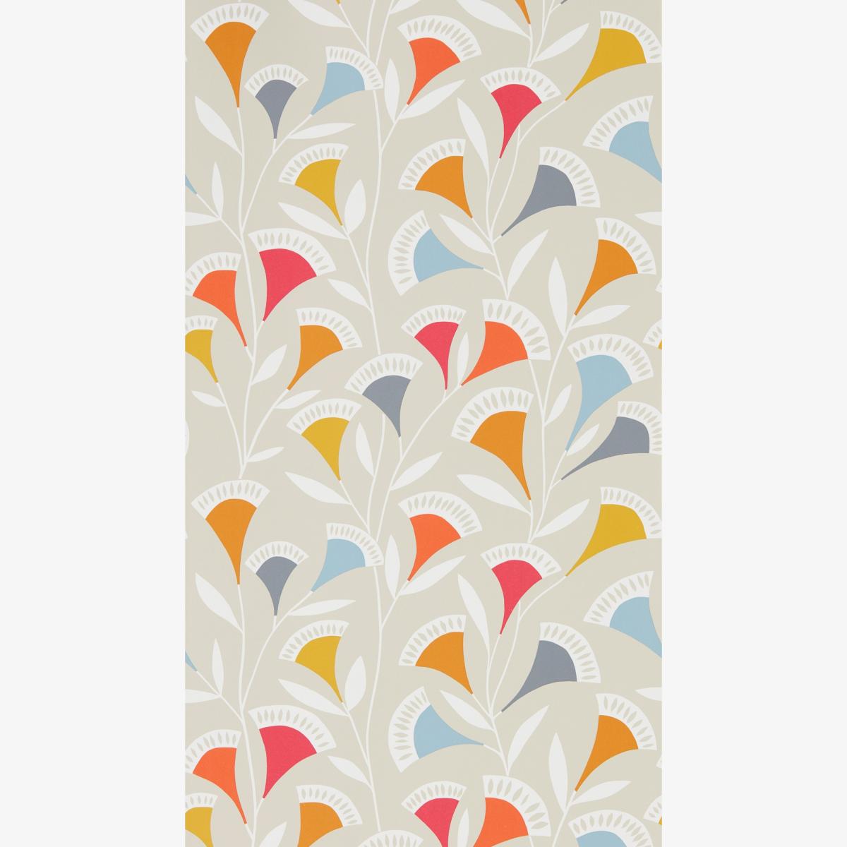 Pepino Wallpaper 111546 by Scion in Watermelon Tangerine Slate Roll