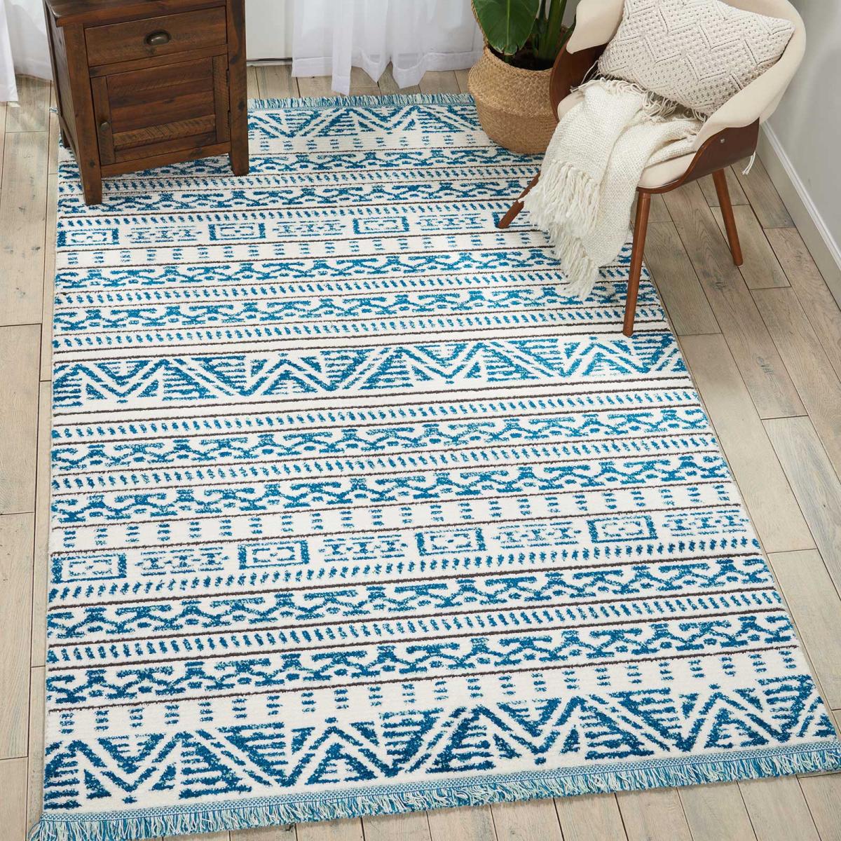 Kamala Rugs DS503 by Nourison in Ivory and Blue282x389cm – image 2