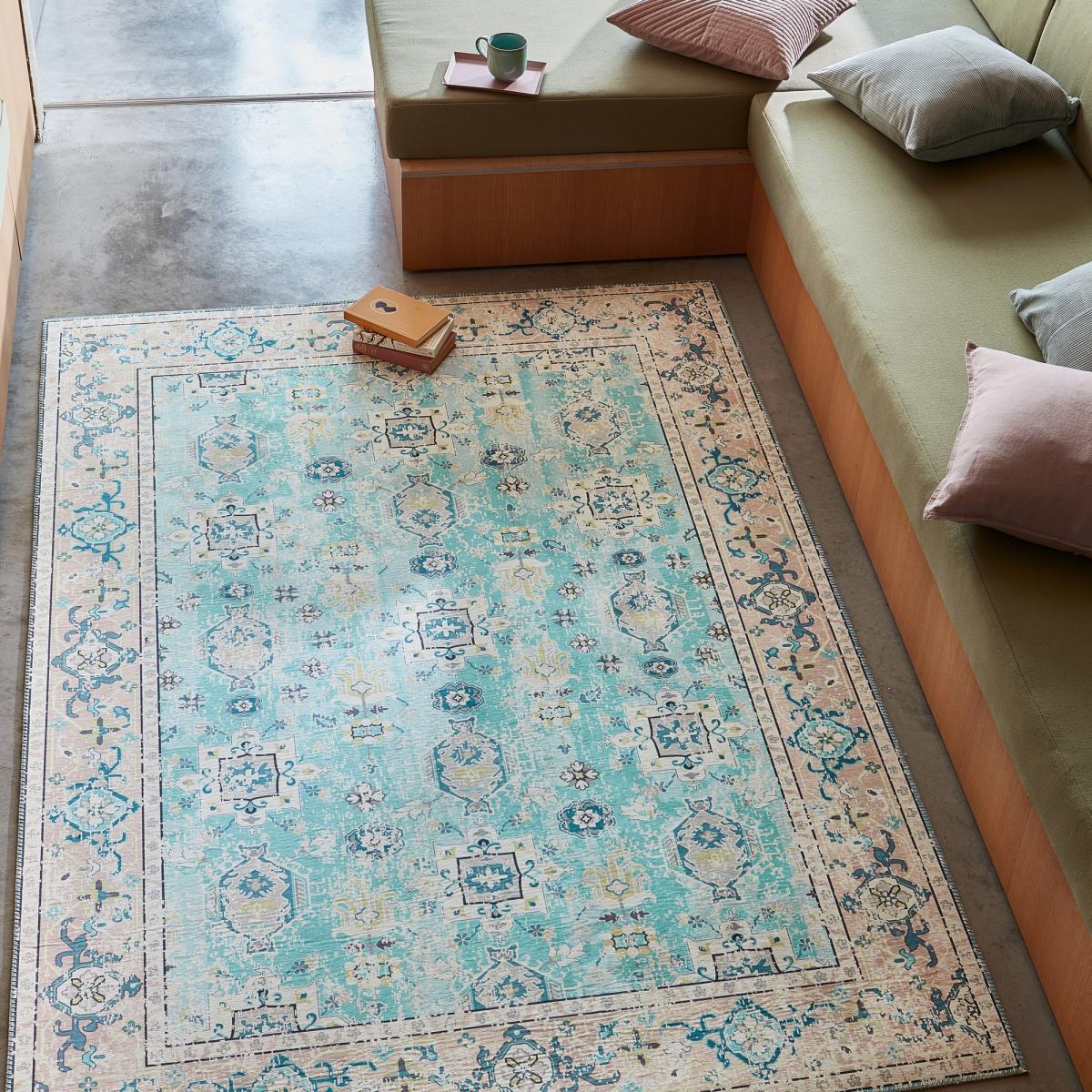 Syon SY01 Traditional Rugs in Azure Blue 120x170cm – image 1