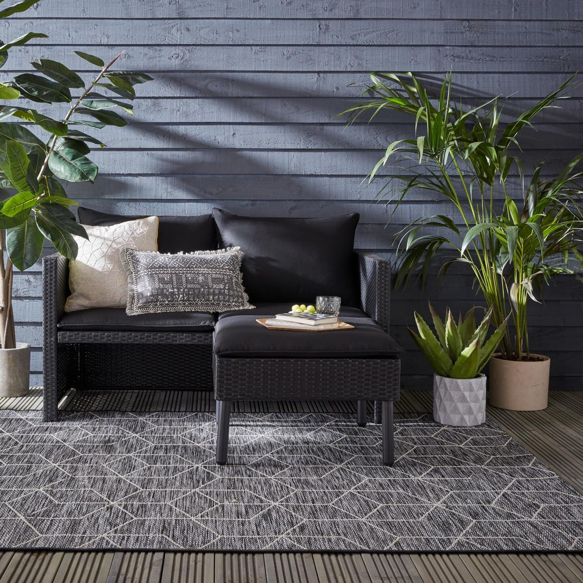 Lipari Napoli Outdoor Indoor Flatweave Rug in Black – image 1