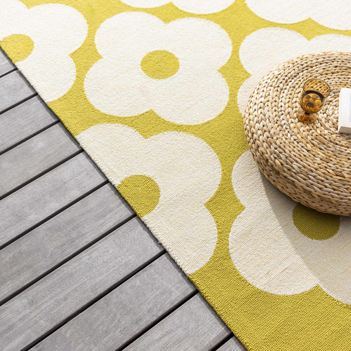 Spot Flower Floral Indoor Outdoor Rugs 460806 Dandelion Yellow by Orla Kiely 200x280cm – image 2