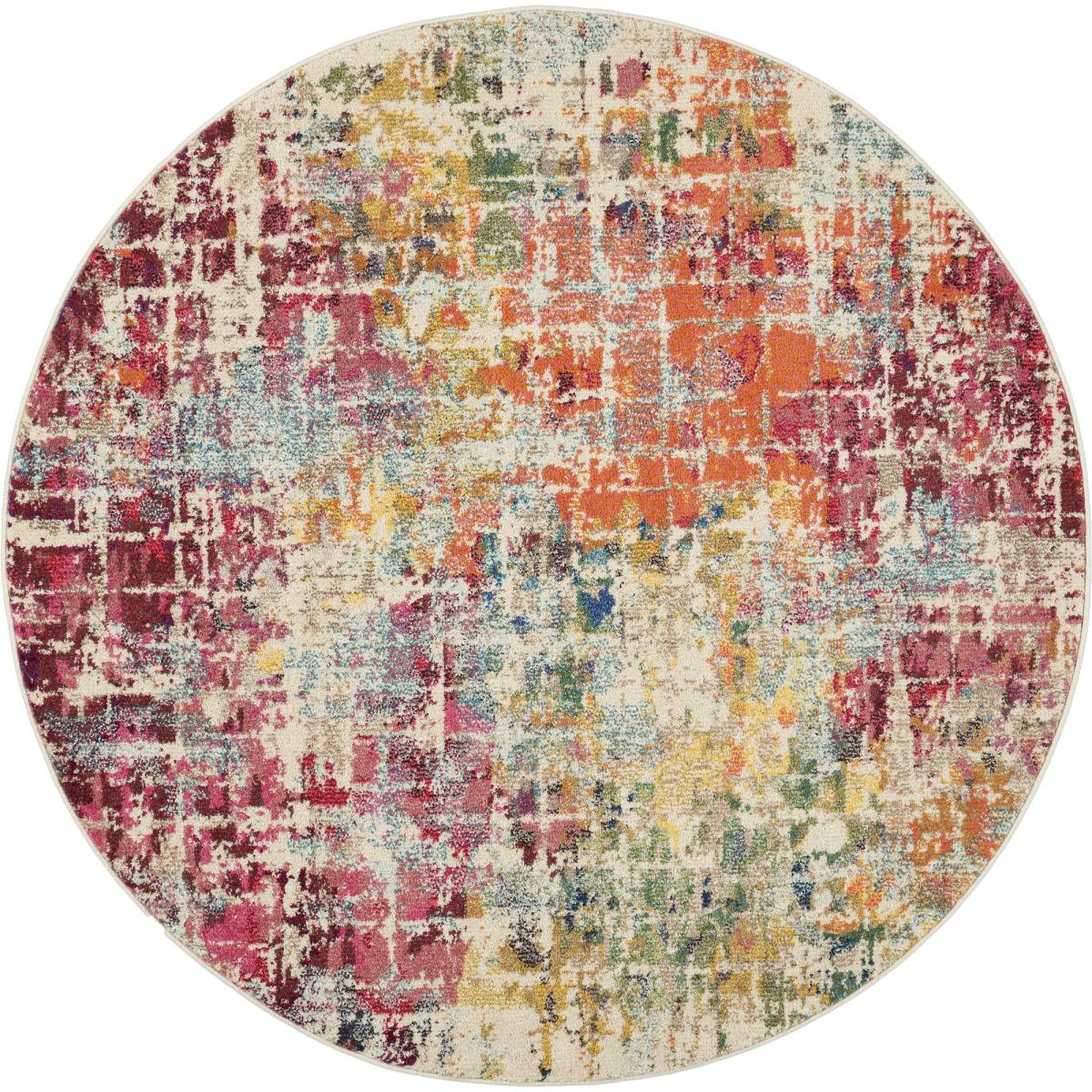 Celestial Modern Abstract Circle Round Rugs CES13 PNMTC by Nourison&nbsp;160x160cm – image 5