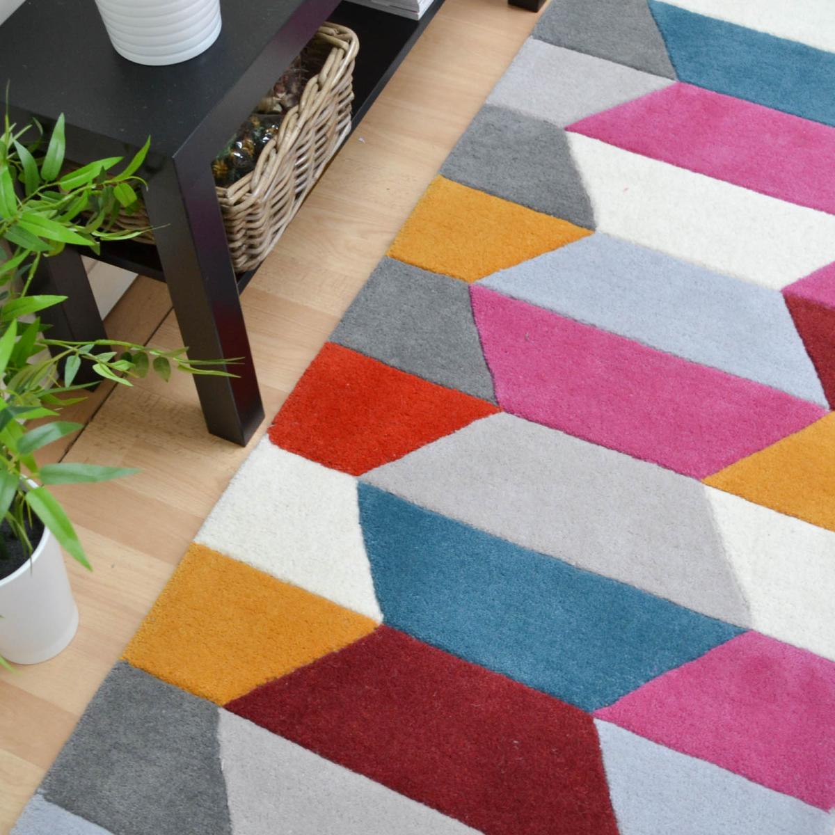 Funk Honeycomb Bright Colourful Modern Hallway Runners 70x200cm – image 4