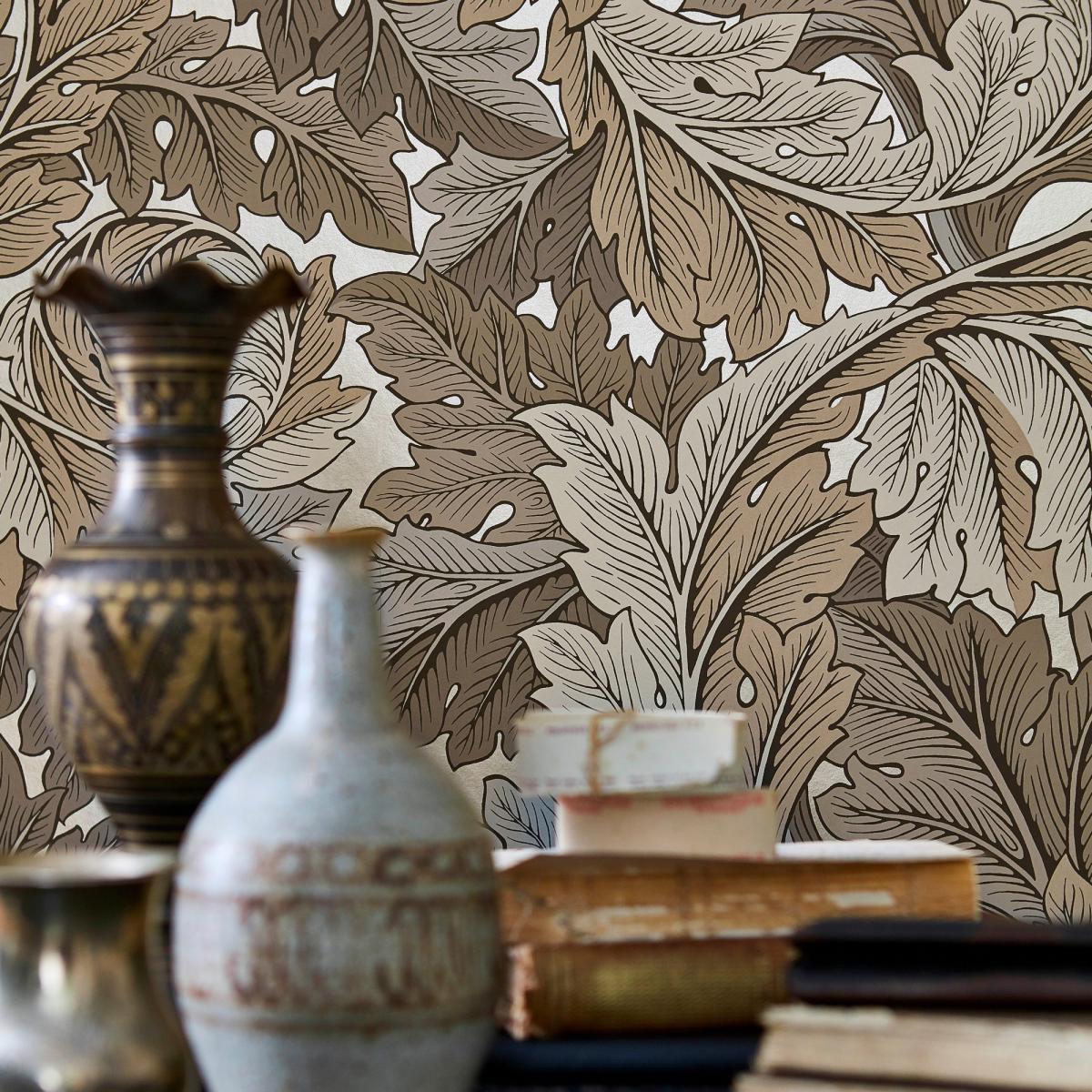 Acanthus Wallpaper 216441 by Morris & Co in Manilla Stone Roll – image 1