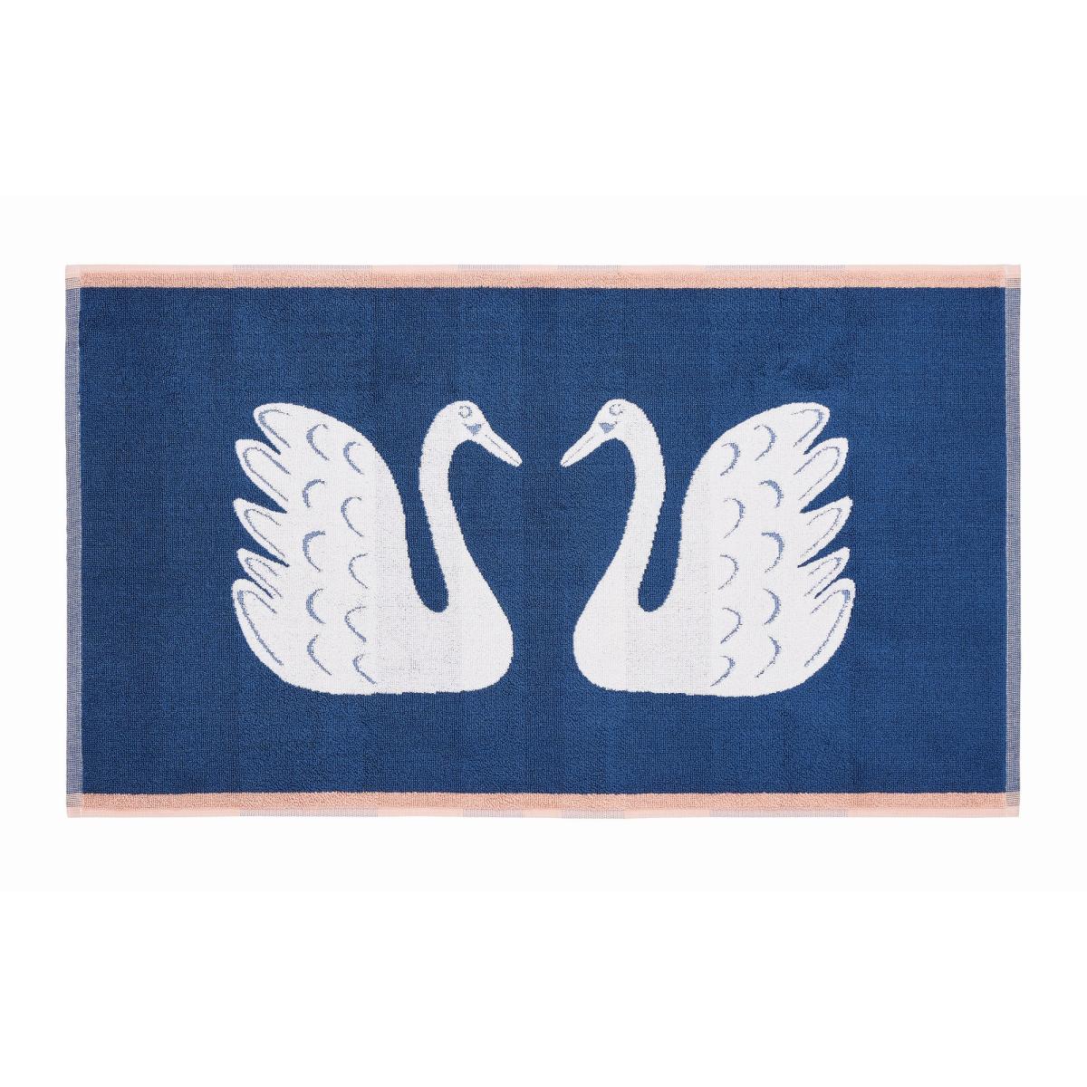 Swim Swam Swan Bath Mat by Scion in Denim Blue90x50cm – image 2