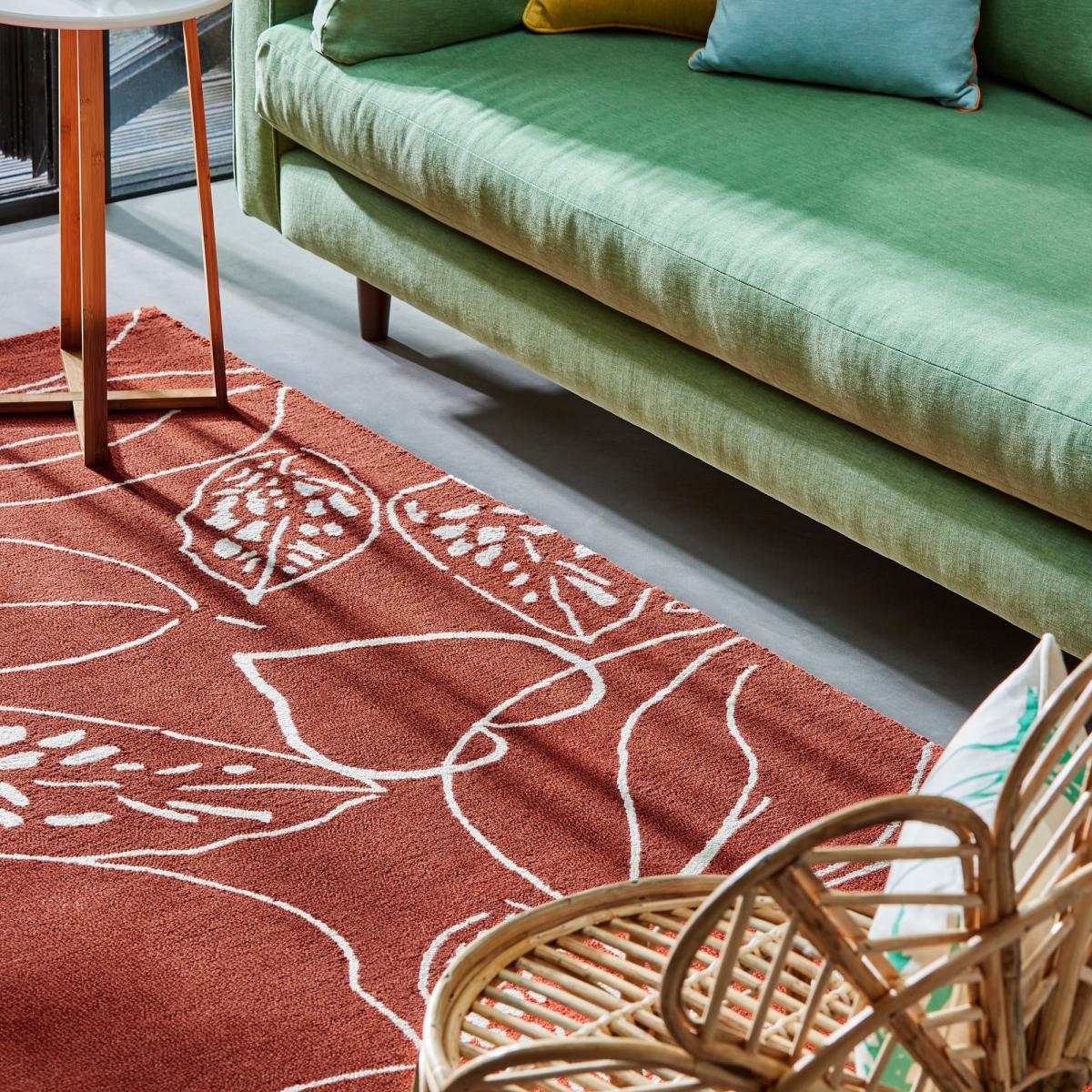 Orto 125400 Wool Rugs by Scion in Rust Brown160x230cm – image 2