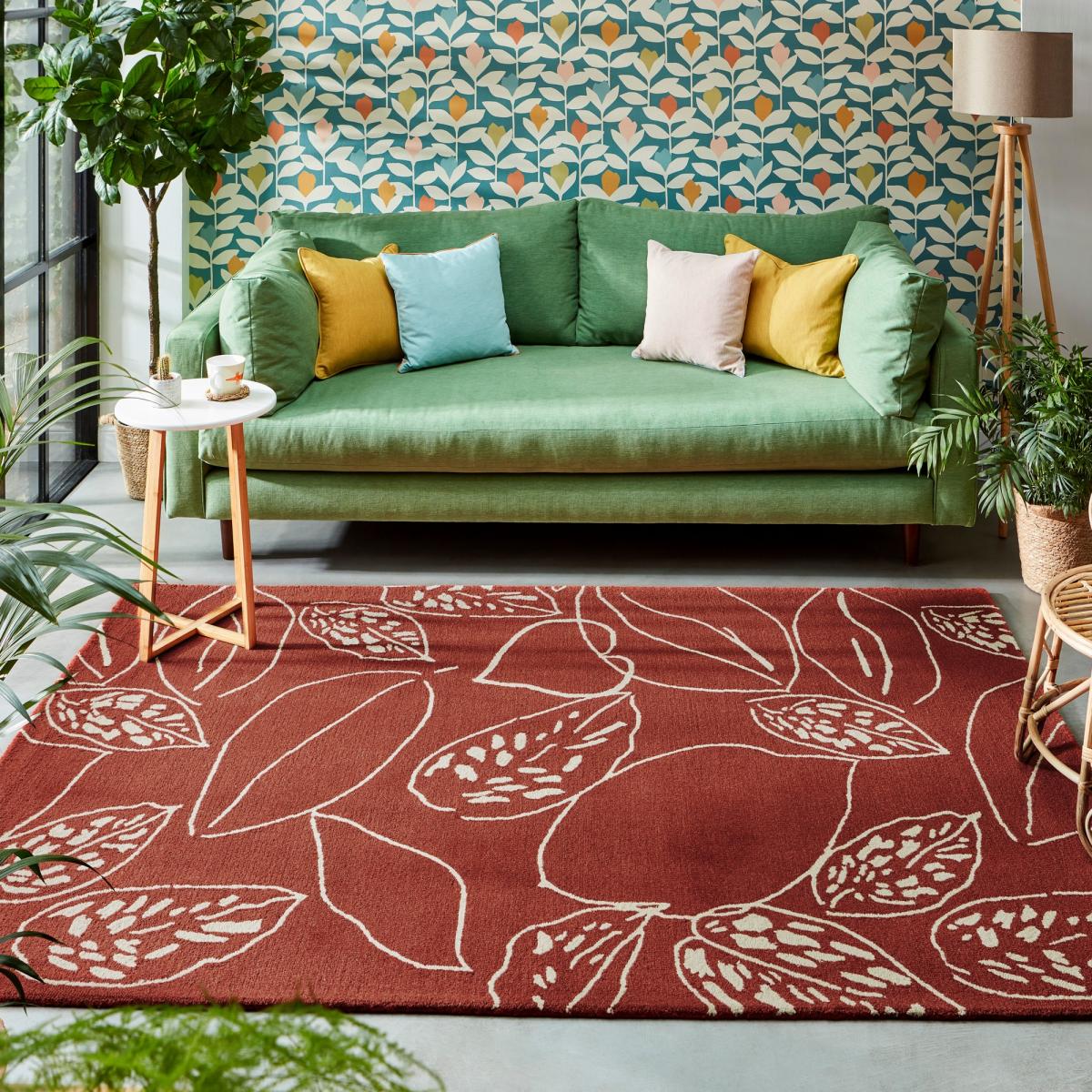 Orto 125400 Wool Rugs by Scion in Rust Brown160x230cm – image 1