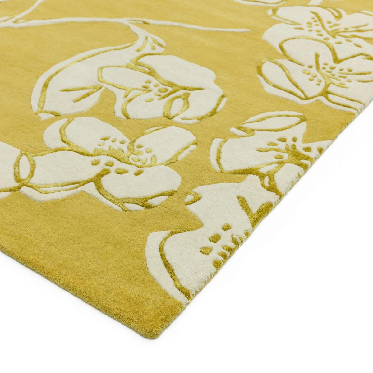 Matrix Devore Floral Wool Rugs MAX15 Yellow&nbsp;160x230cm – image 3