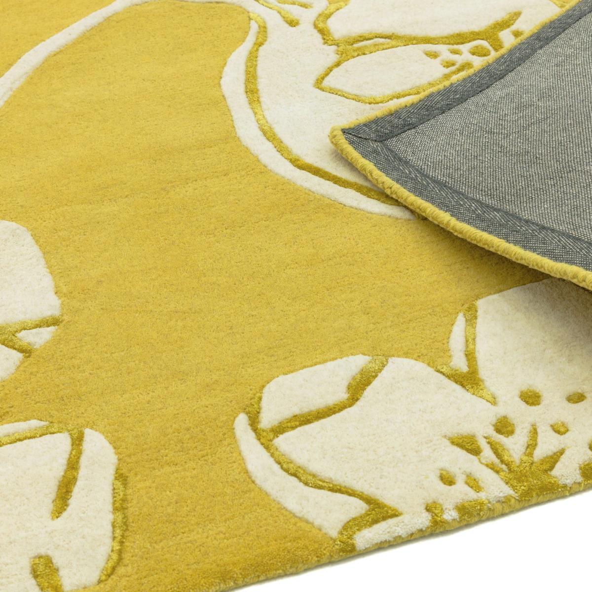 Matrix Devore Floral Wool Rugs MAX15 Yellow&nbsp;160x230cm – image 4
