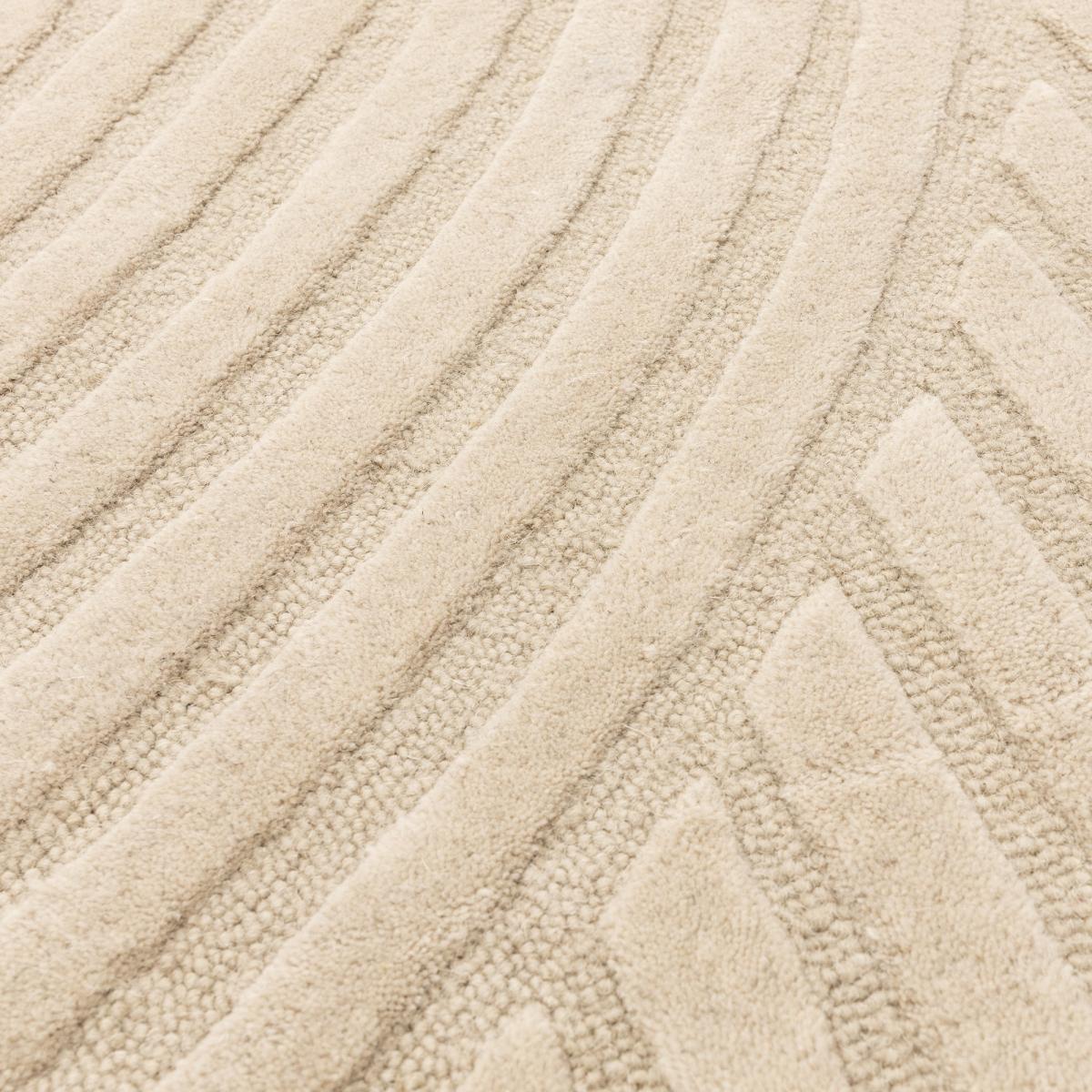 Hague Geometric Textured Wool Rugs in Sand Beige120x170cm – image 3