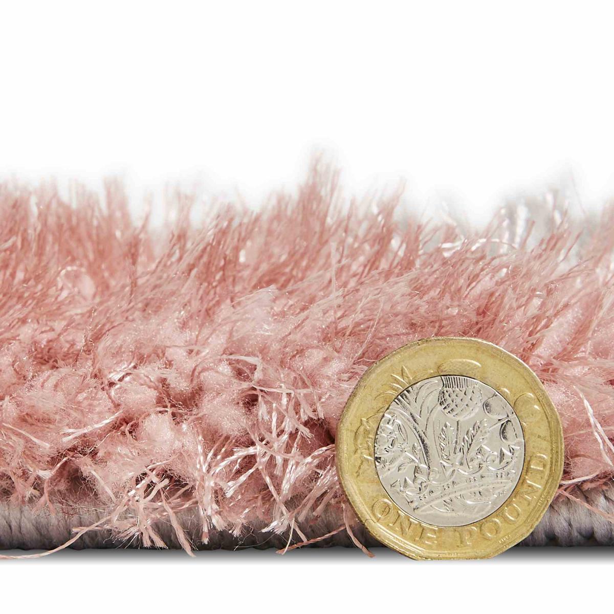 Olympia GR224 Modern Geometric Shaggy Rugs in Grey Pink160x220cm – image 3