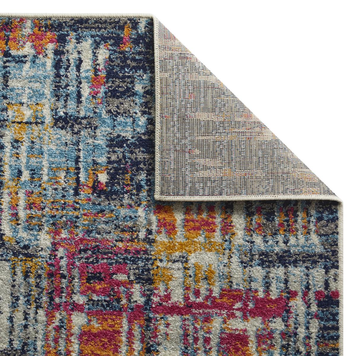 Gilbert 4152 Q Distressed Abstract Runner Rugs in Multi 60x230cm – image 3