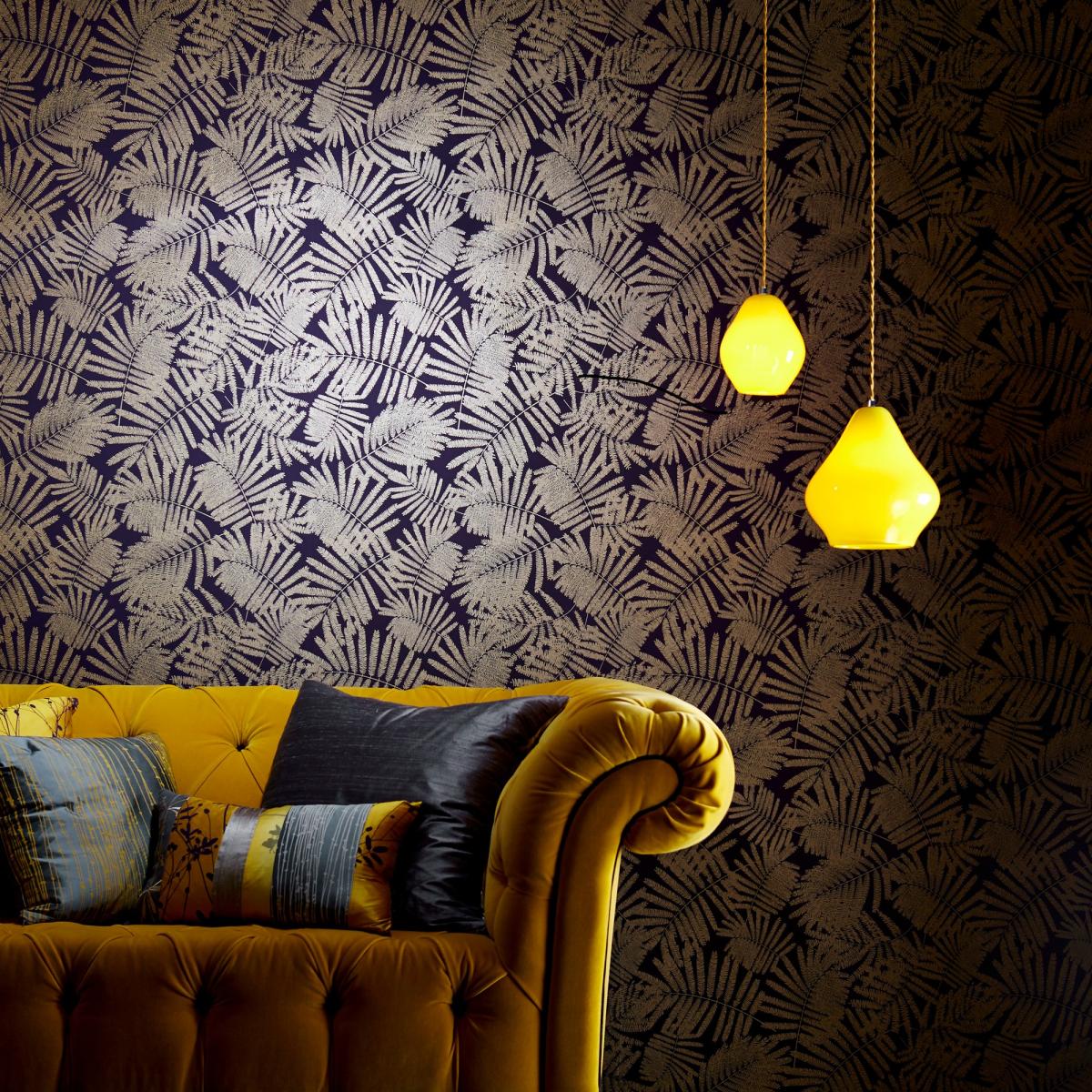 Espinillo Wallpaper 111393 by Harlequin in Indigo Copper Roll – image 1