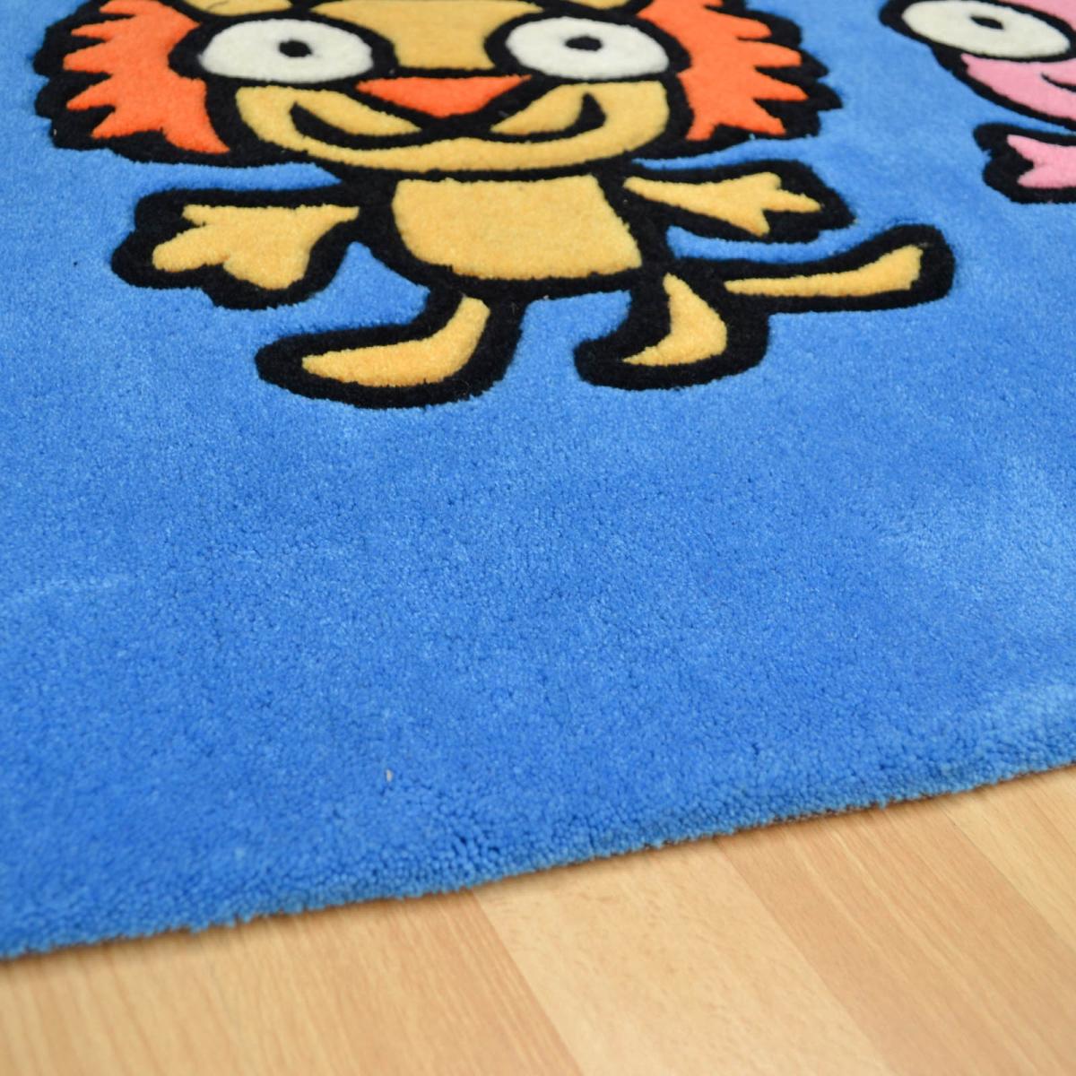 Kiddy Lion Mix Rugs in Blue 90x135cm – image 3