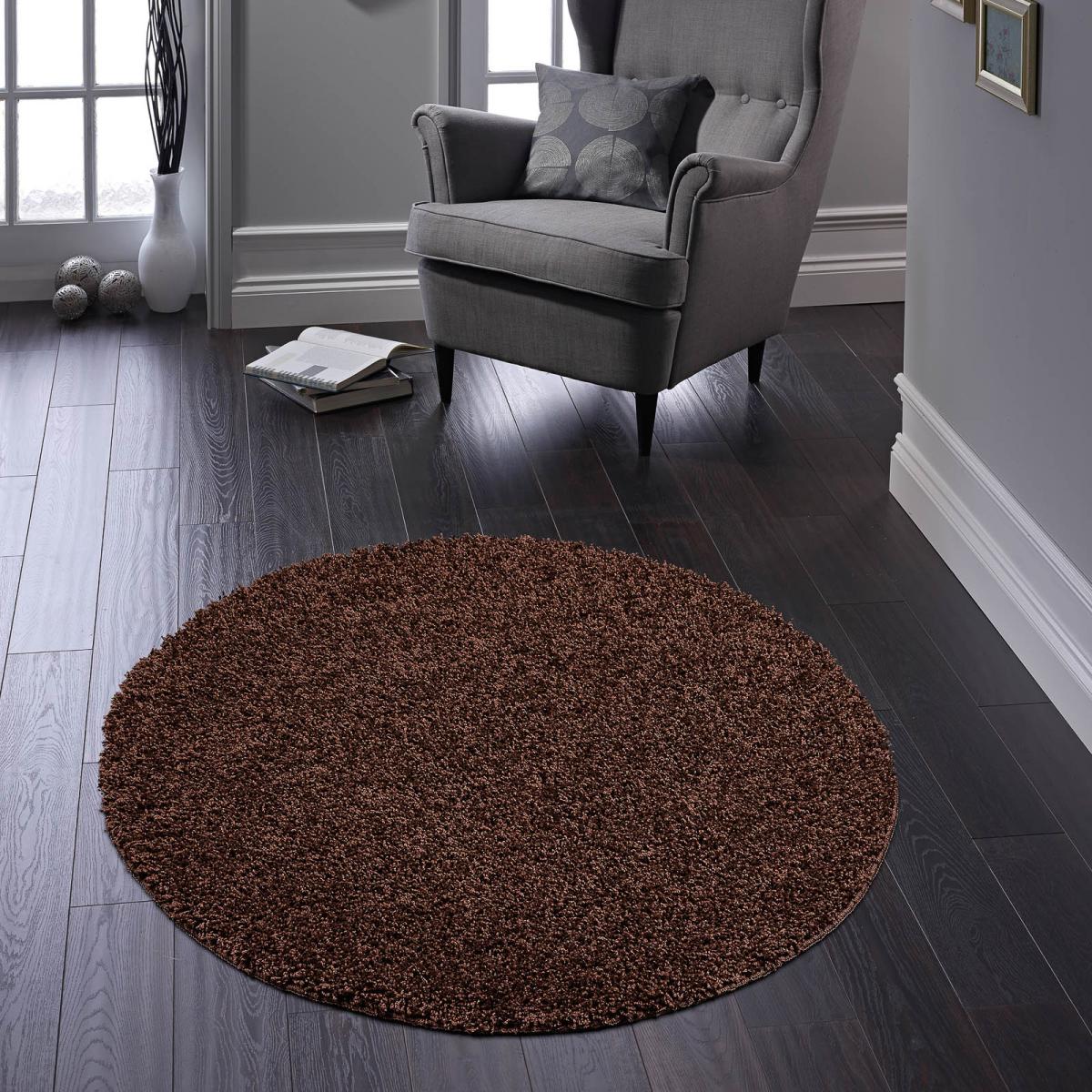 Buddy Washable Round Rugs in Chocolate Brown – image 2