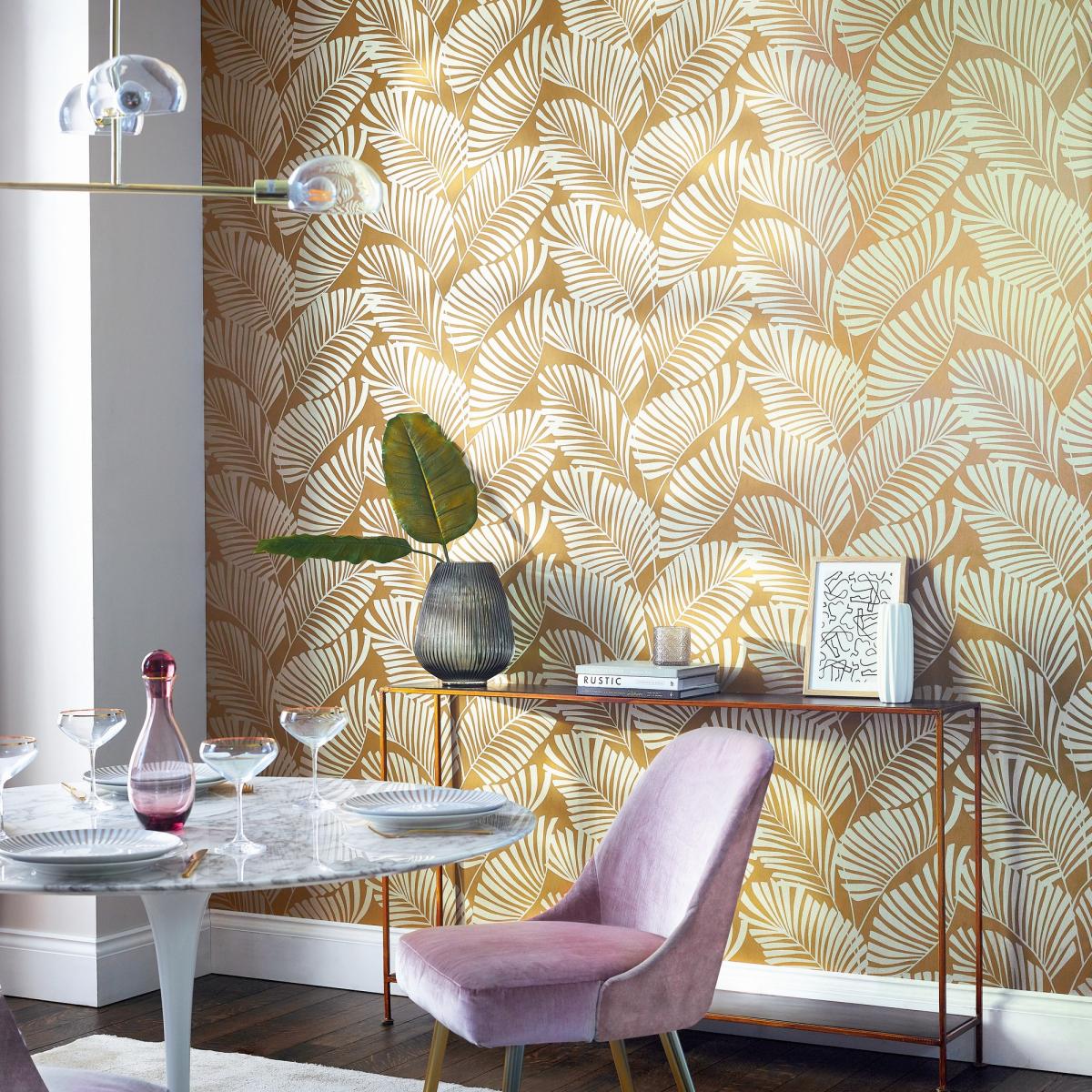 Mala Wallpaper 112138 by Harlequin in Ochre Yellow Roll – image 1
