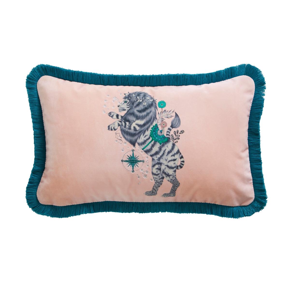 Caspian Majestic Lion Cushion By Emma J Shipley in Blush Pink30x50 – image 3