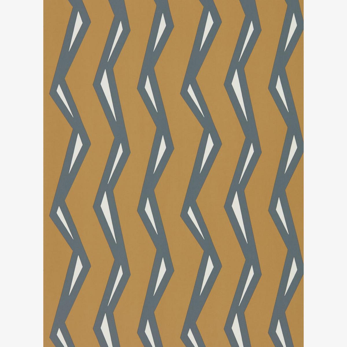 Rayo Zigzag Wallpaper 111816 by Scion in Paprika Charcoal Grey Roll