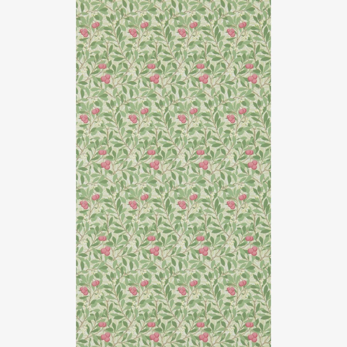 Arbutus Wallpaper 214720 by Morris & Co in Olive Pink Roll