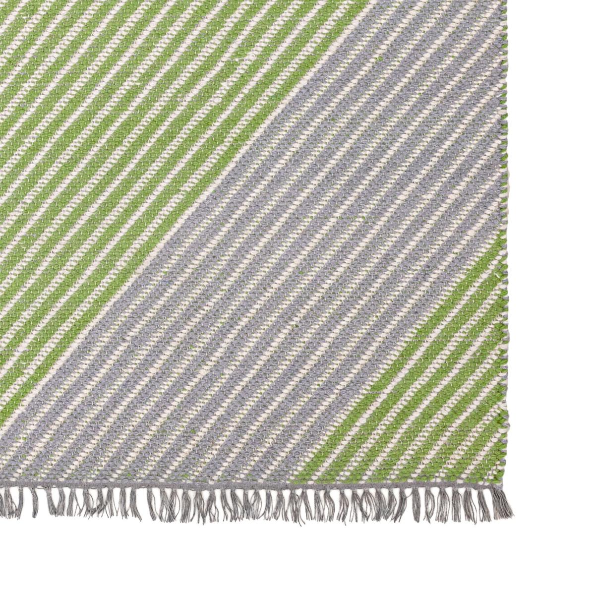 Oslo OSL702 Wool Geometric Stripe Rugs in Lime Green – image 2