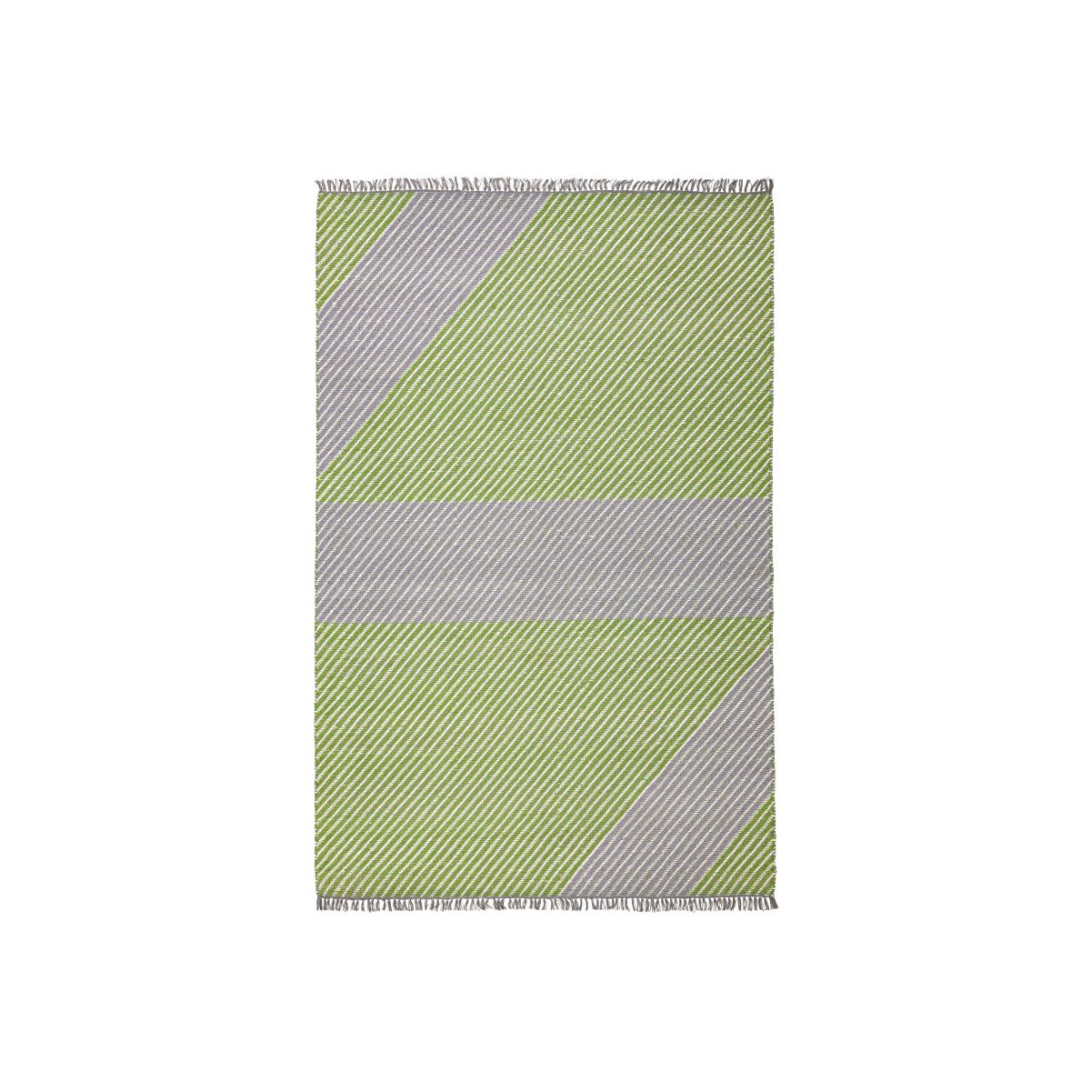 Oslo OSL702 Wool Geometric Stripe Rugs in Lime Green – image 1