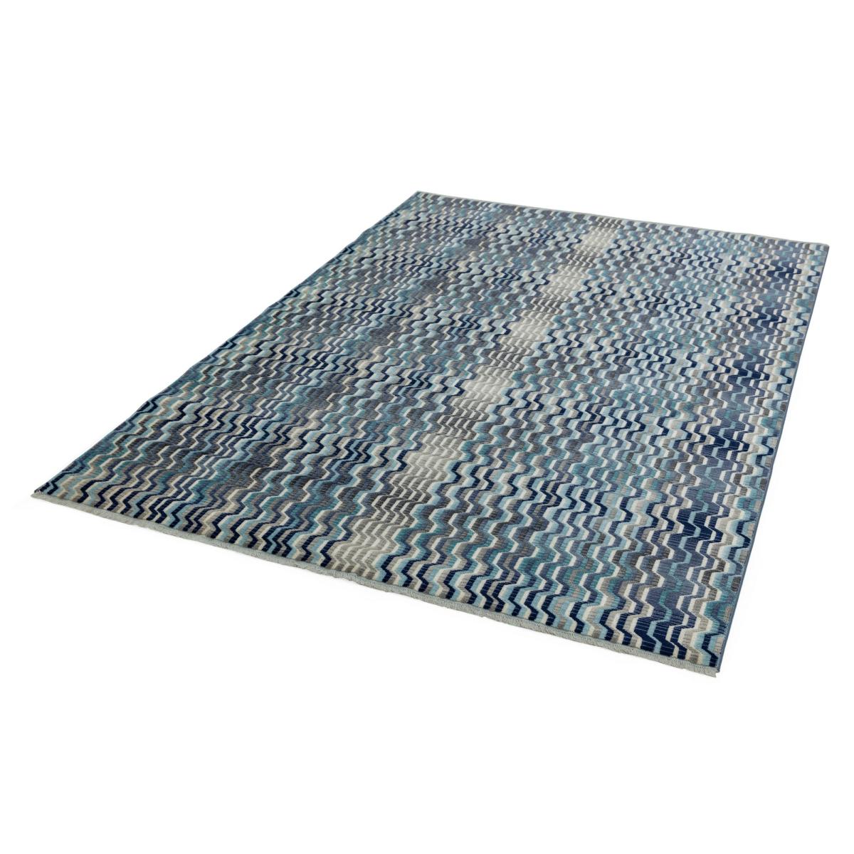 Skye Wave Geometric Rugs in SK03 Blue – image 2