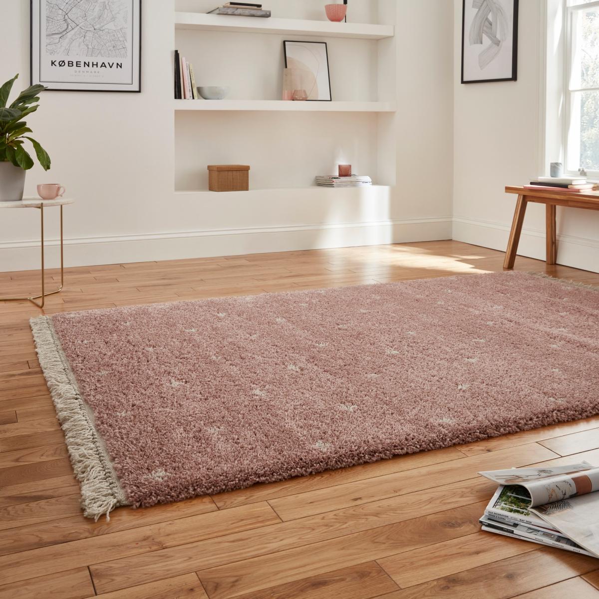 Boho A475 Dotty Rugs in Rose Pink 160x230cm – image 2