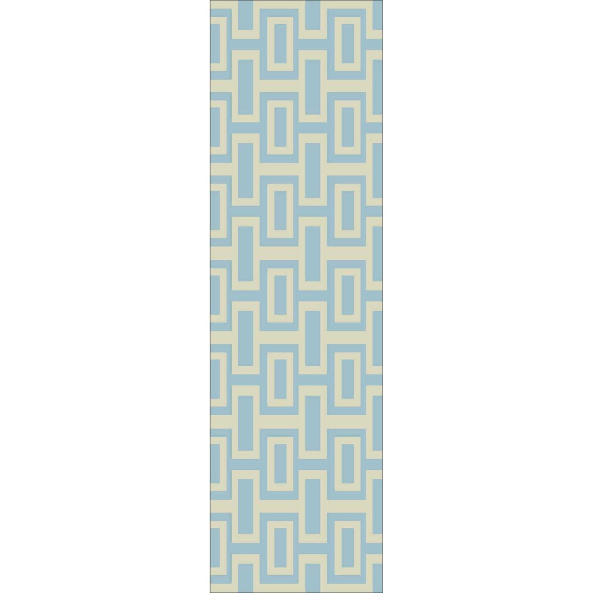 Intaglio Geometric Wool Runner Rugs 37201 Blue by Wedgwood 67x230cm – image 5