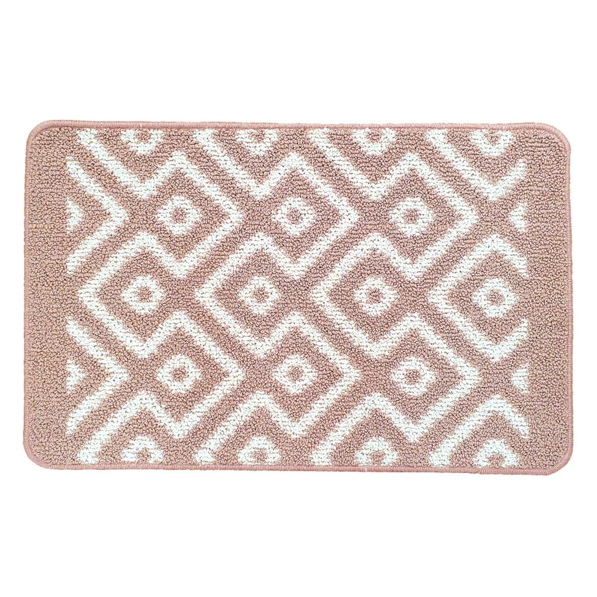 Cosy Geometric Washable Anti Slip Utility Mat in Nude Pink – image 2