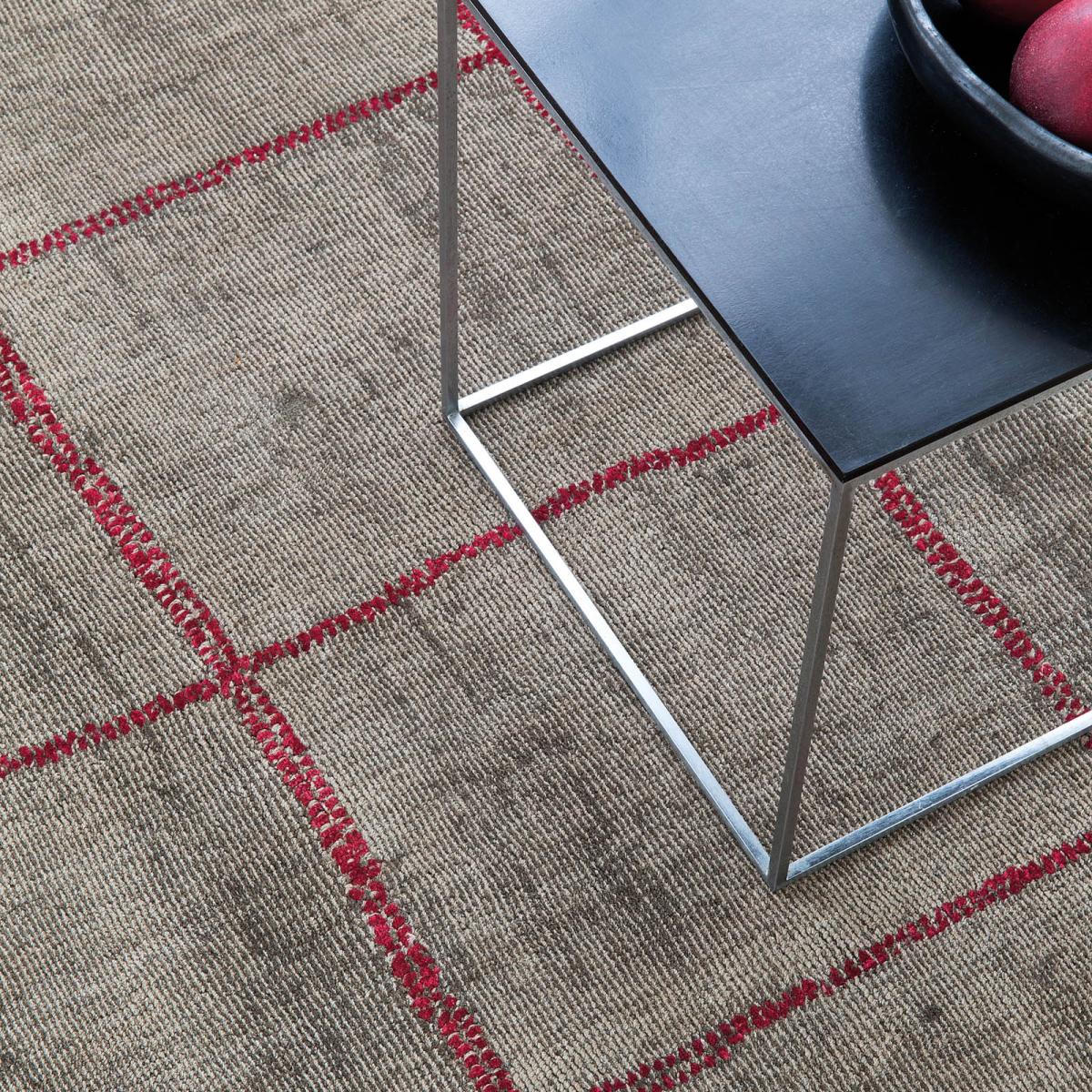 Grid Rugs 206 003 900 in Brown and Red by Ligne Pure – image 2