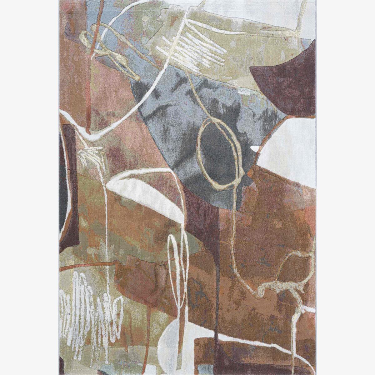 Galleria Modern Abstract Rugs 63799 7270 in Terracotta Orange160x230cm – image 1
