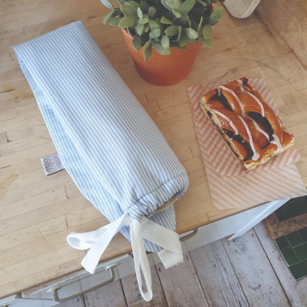 YuYu Japanese Cotton Hot Water Bottle in Nautical Sky Stripe 81x13cm – image 5