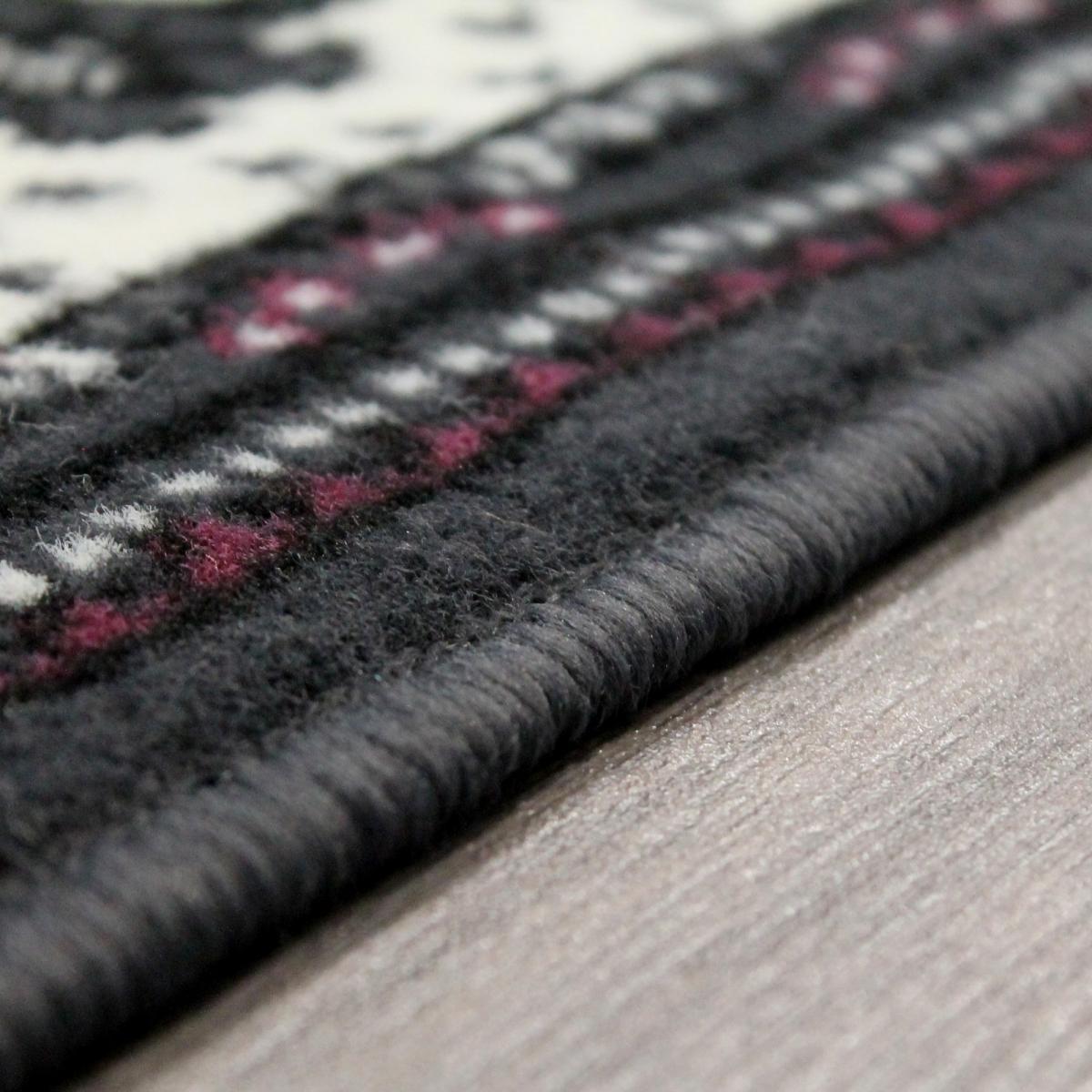 Valencia Plain Bordered Rugs in Grey Purple 60x110cm – image 3