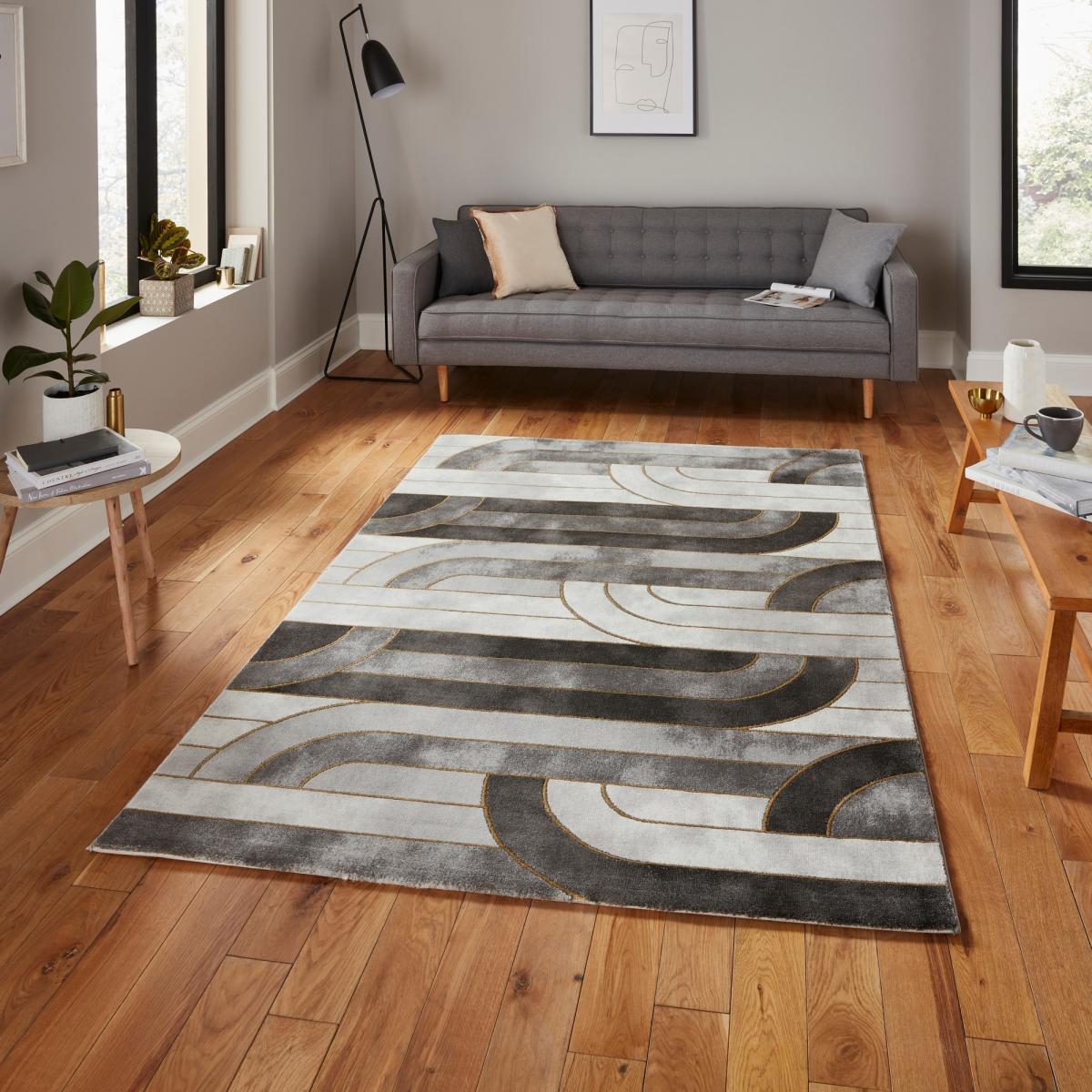 Craft 23270 Modern Geometric Rugs in Grey Gold – image 1