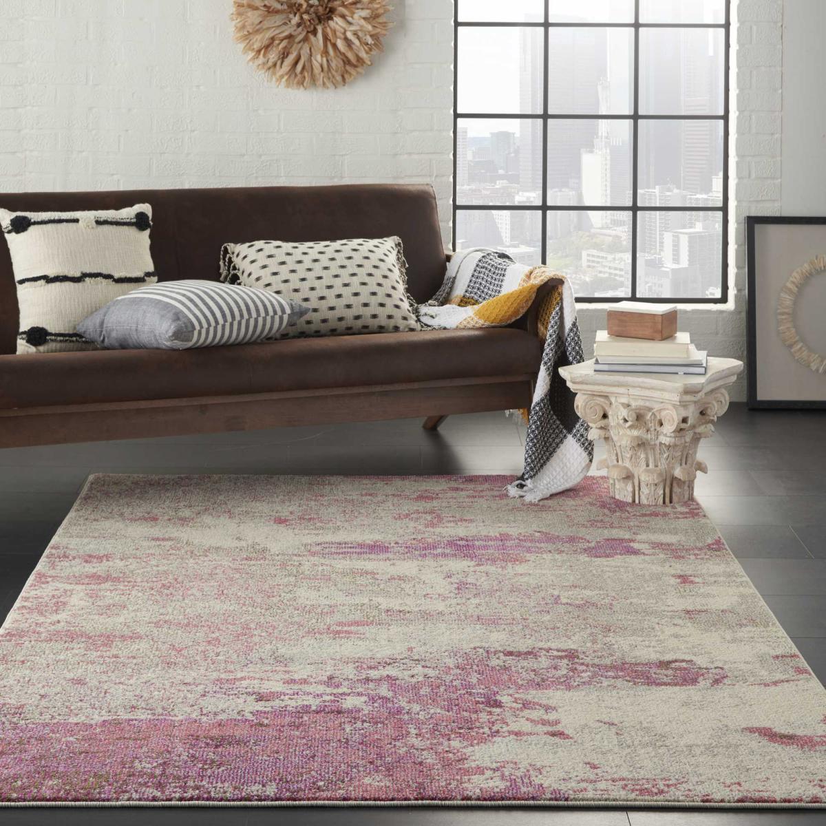 Celestial Modern Abstract Rugs CES02 in Ivory Pink – image 2