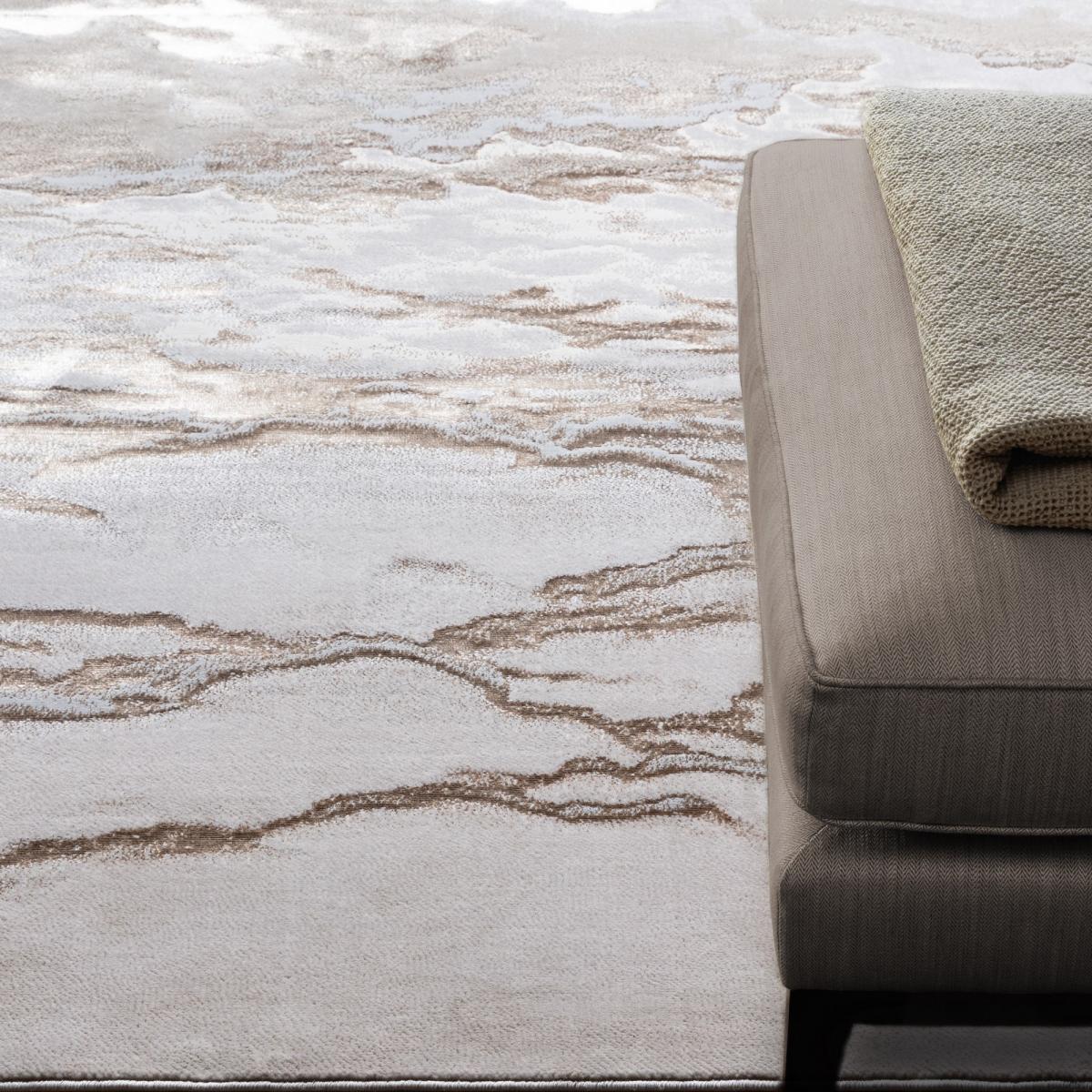 Aurora Linea AU17 Marble Rugs in Metallic Beige Bronze – image 2