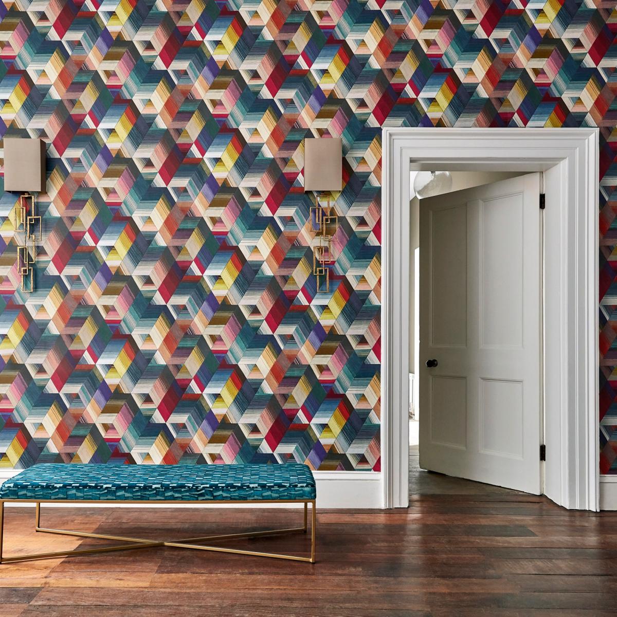 Arccos Wallpaper 111969 by Harlequin in Cerise Neptune TealRoll – image 1
