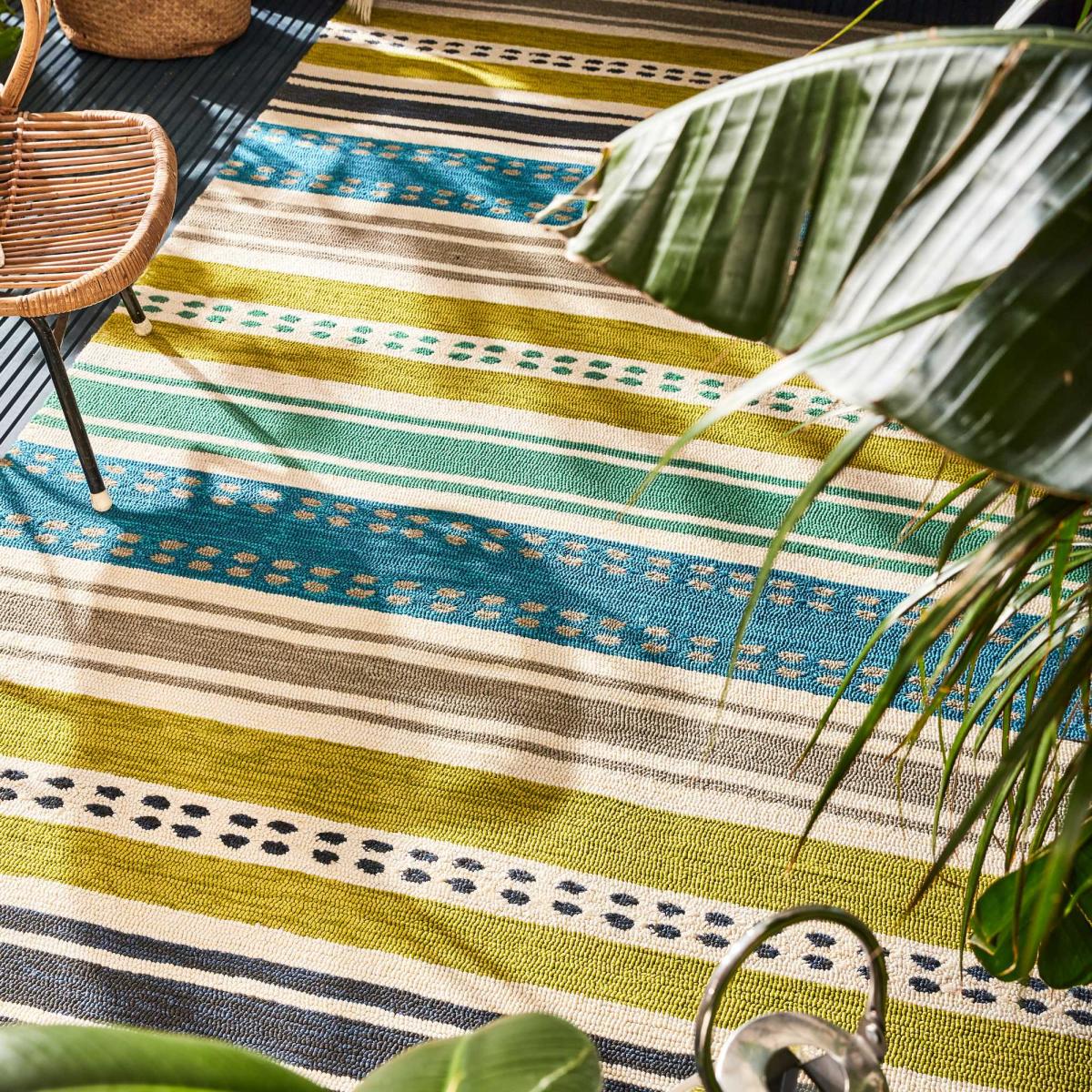 Scion Rivi Kiwi Stripe Outdoor Rugs 426908 Green – image 2