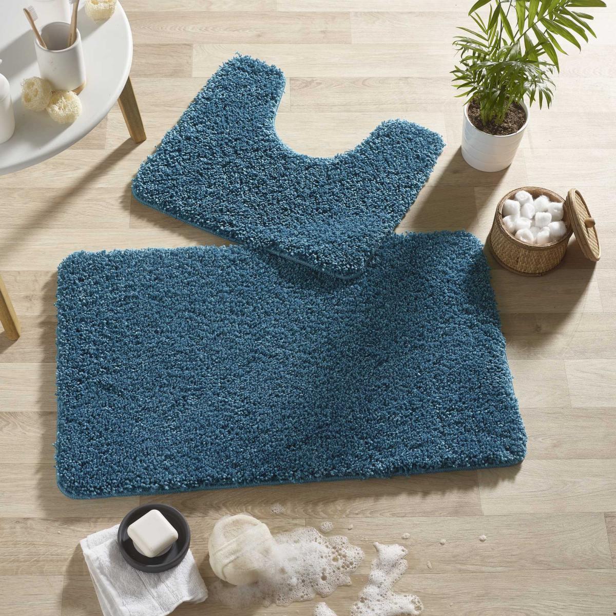 Buddy Bath Mat And Toilet WashableSet in Teal Blue 50x80cm – image 1
