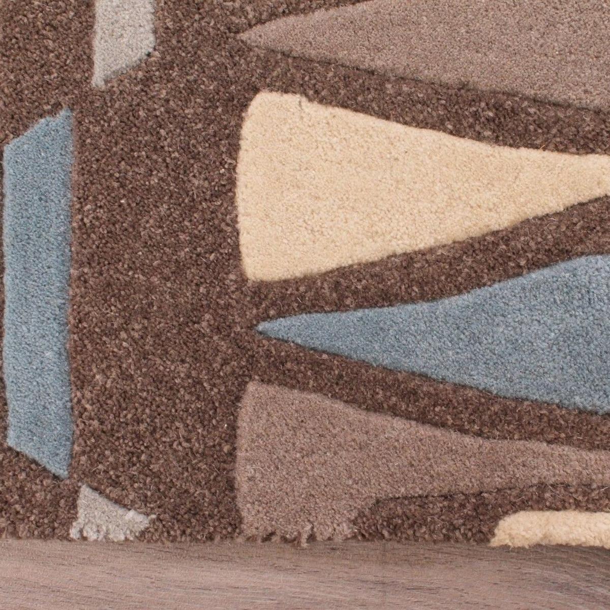 Fusion Midori Geometric Wool Rugs in Brown & Blue 120x180cm – image 5