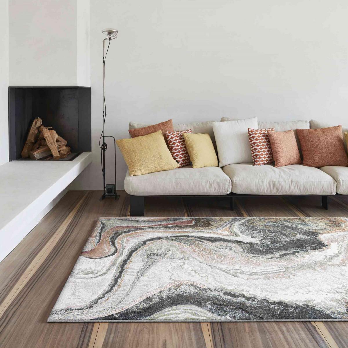 Galleria Marble Abstract 63618 7270 Rugs in Grey Multi – image 1
